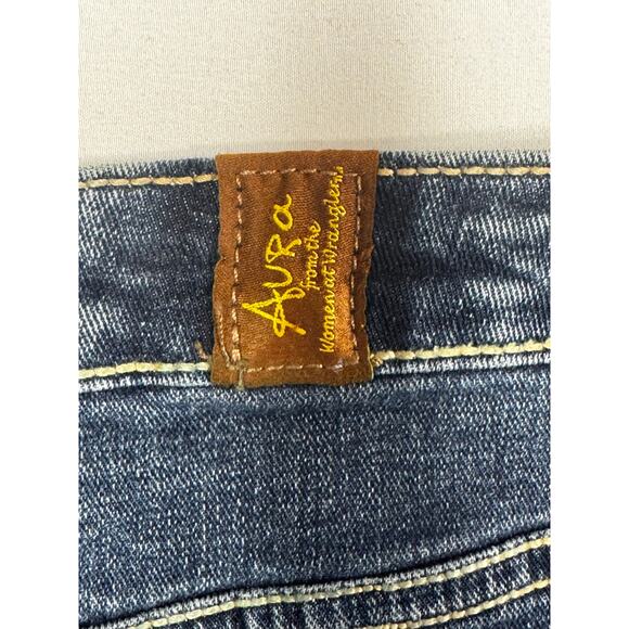 Aura by Wrangler Women's Straight Leg Blue Denim Jeans - Size 18 Short (40x31) - Picture 3 of 4
